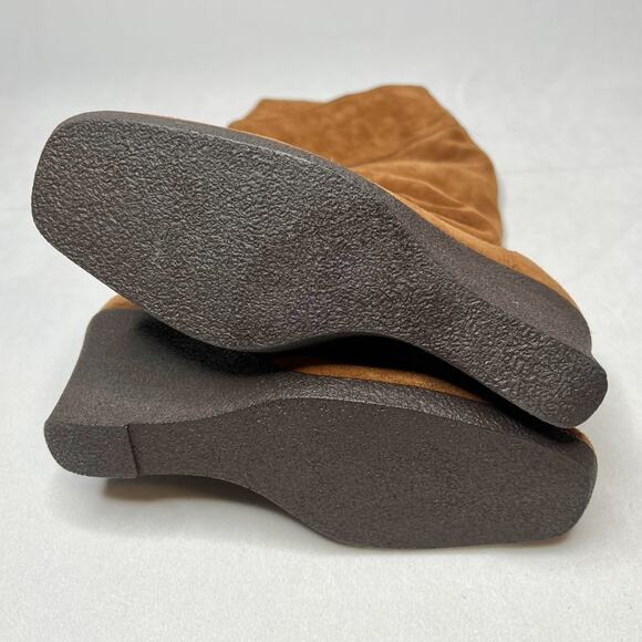 Talbots Brown Suede Wedge Tall Boots Size 7.5 NWOT - Picture 4 of 9